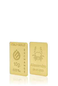 Lingotto Oro segno zodiacale Cancro 14 Kt da 10 gr. - Idea Regalo Segni Zodiacali - IGE: Italy Gold Exchange
